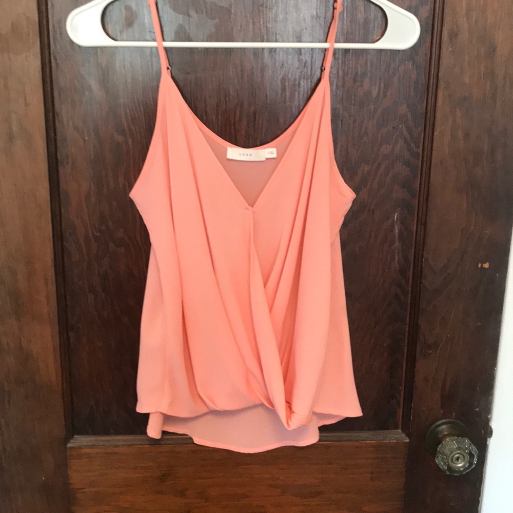 Peach Lush wrap front tank top